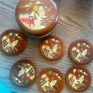 Barbie De Pasto wooden Coasters In Wooden Box